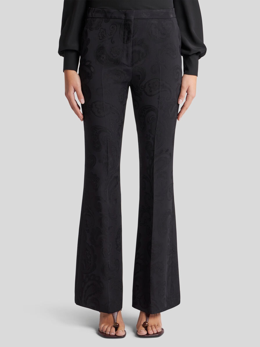 FLARED PAISLEY JACQUARD TROUSERS - 2