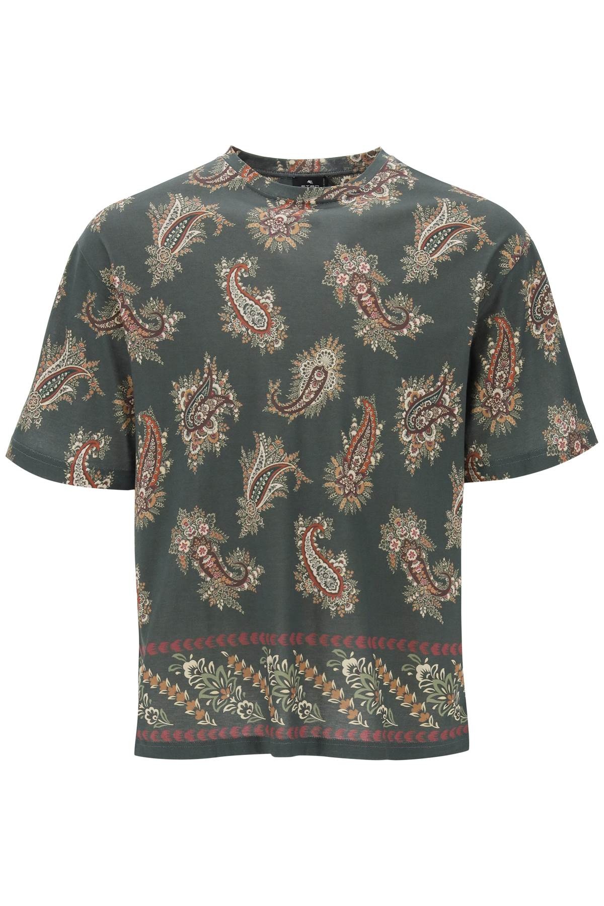 T-SHIRT GIROCOLLO CON STAMPA PAISLEY - 6