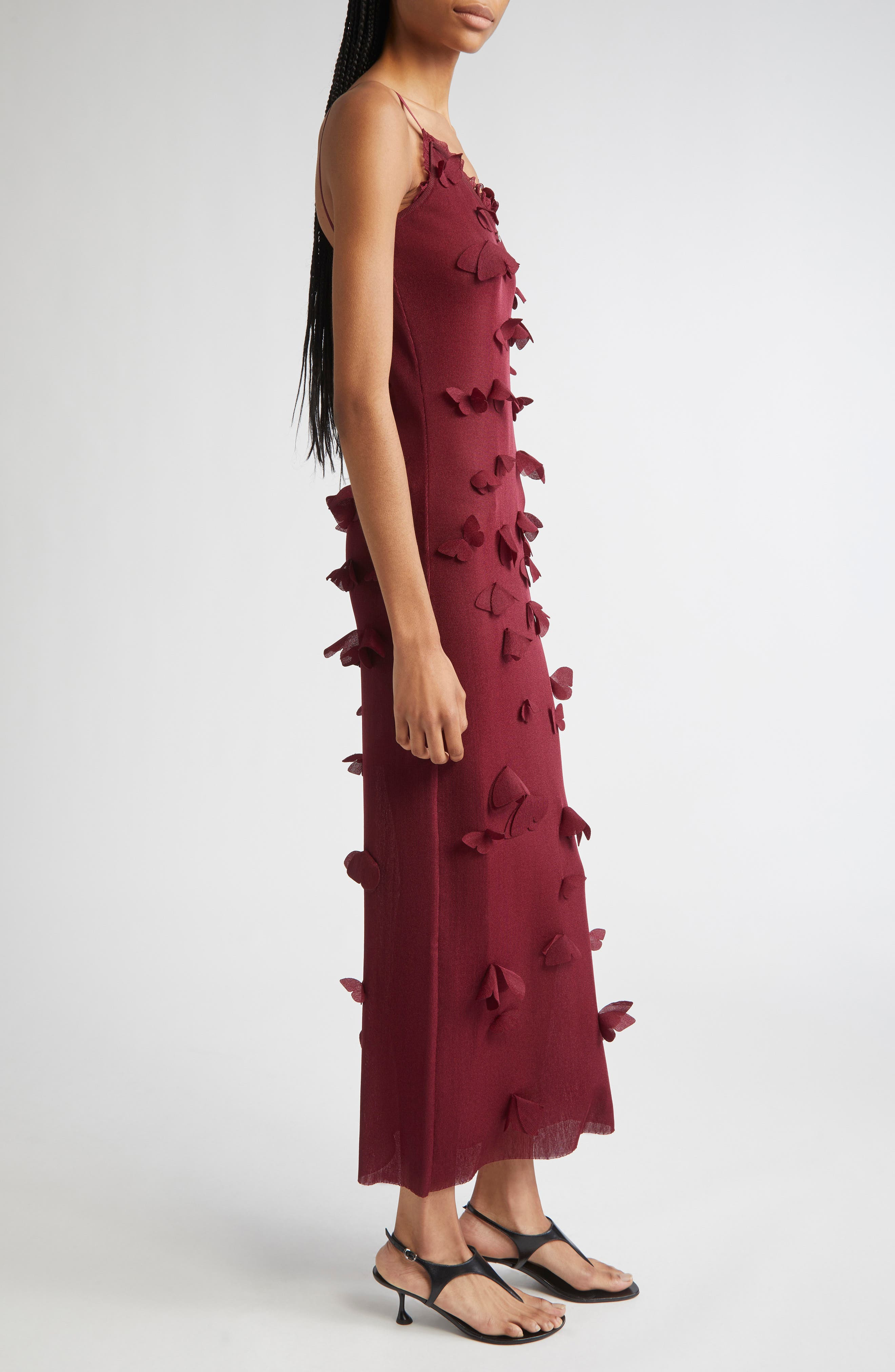 Coperni Butterfly Appliqué Slipdress in Red at Nordstrom - 3