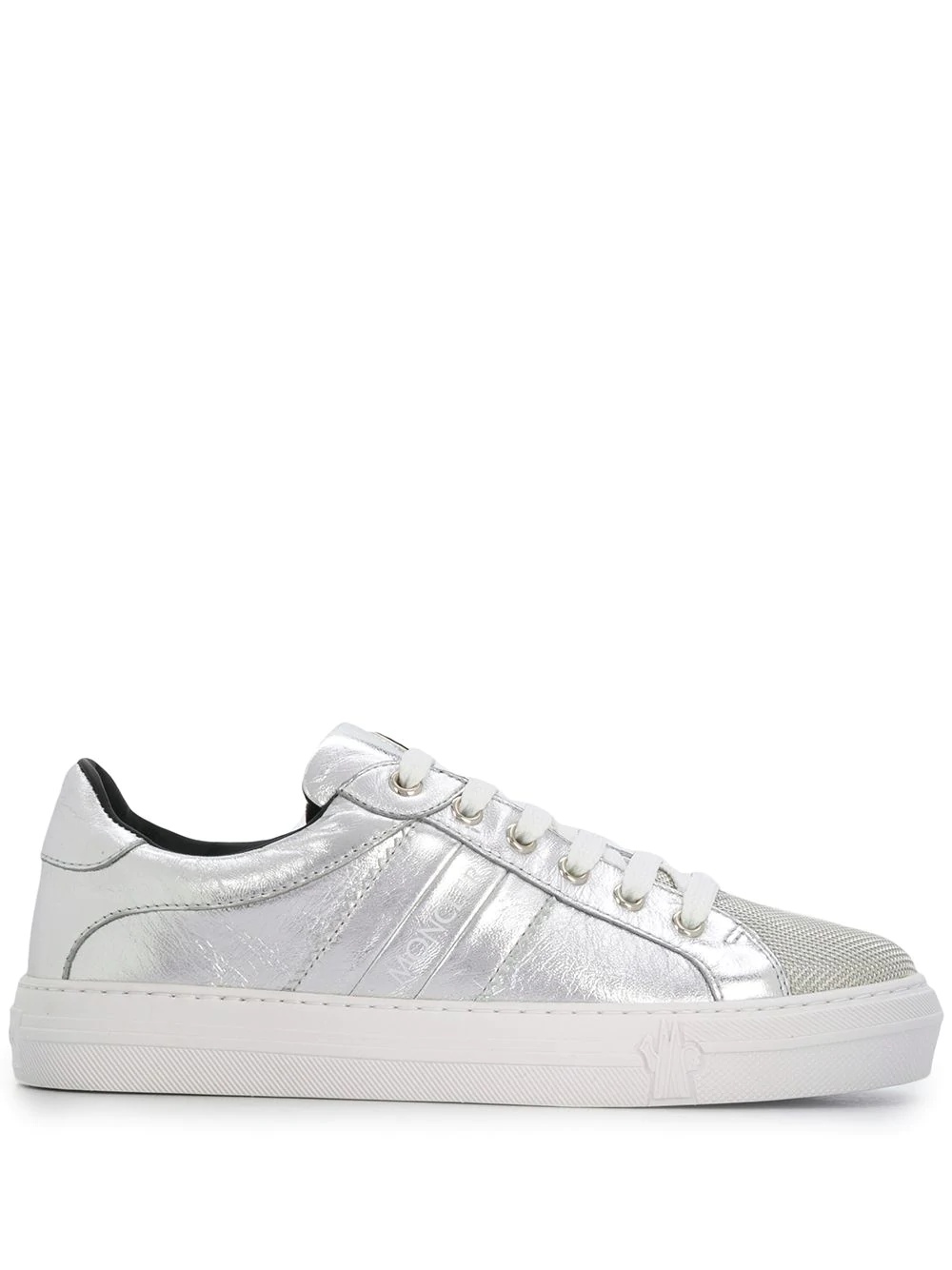 metallic low-top sneakers - 1