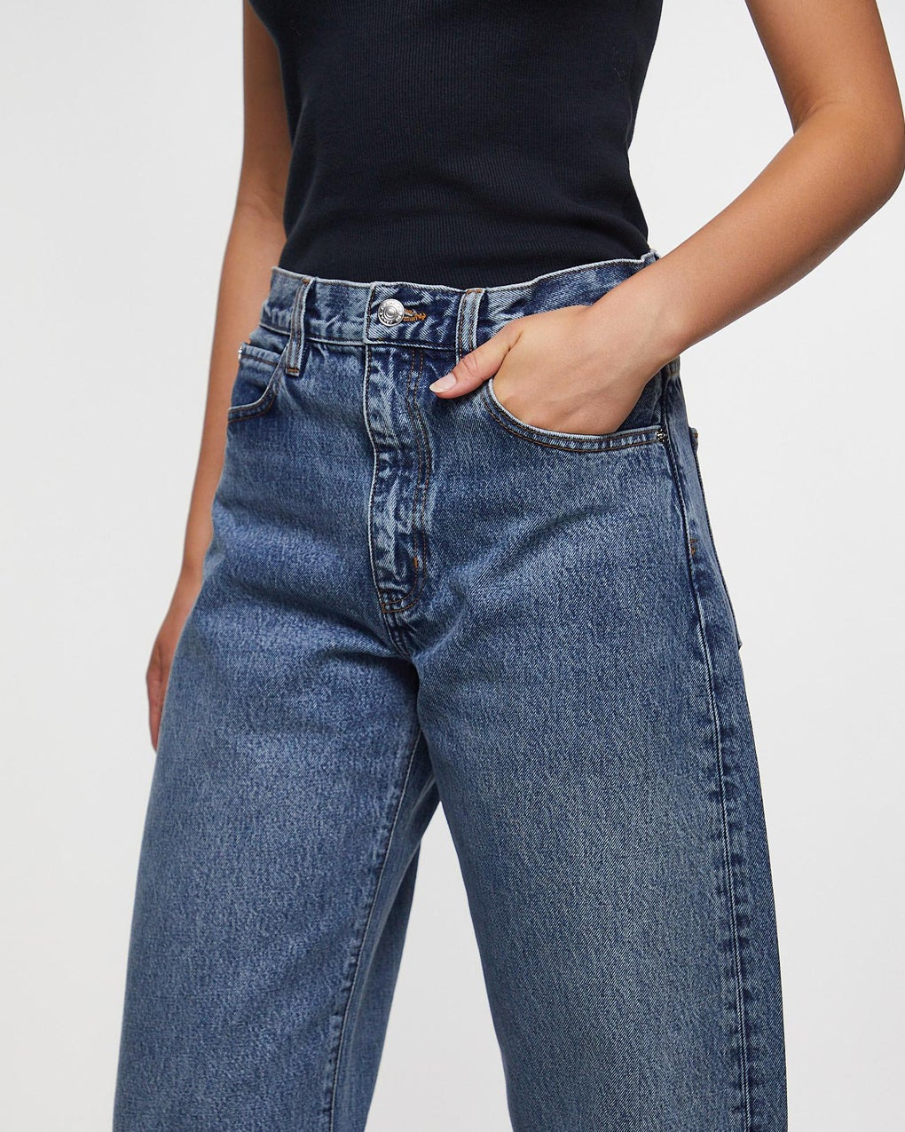 Jeans The Bubble Crop Washed blue - 5