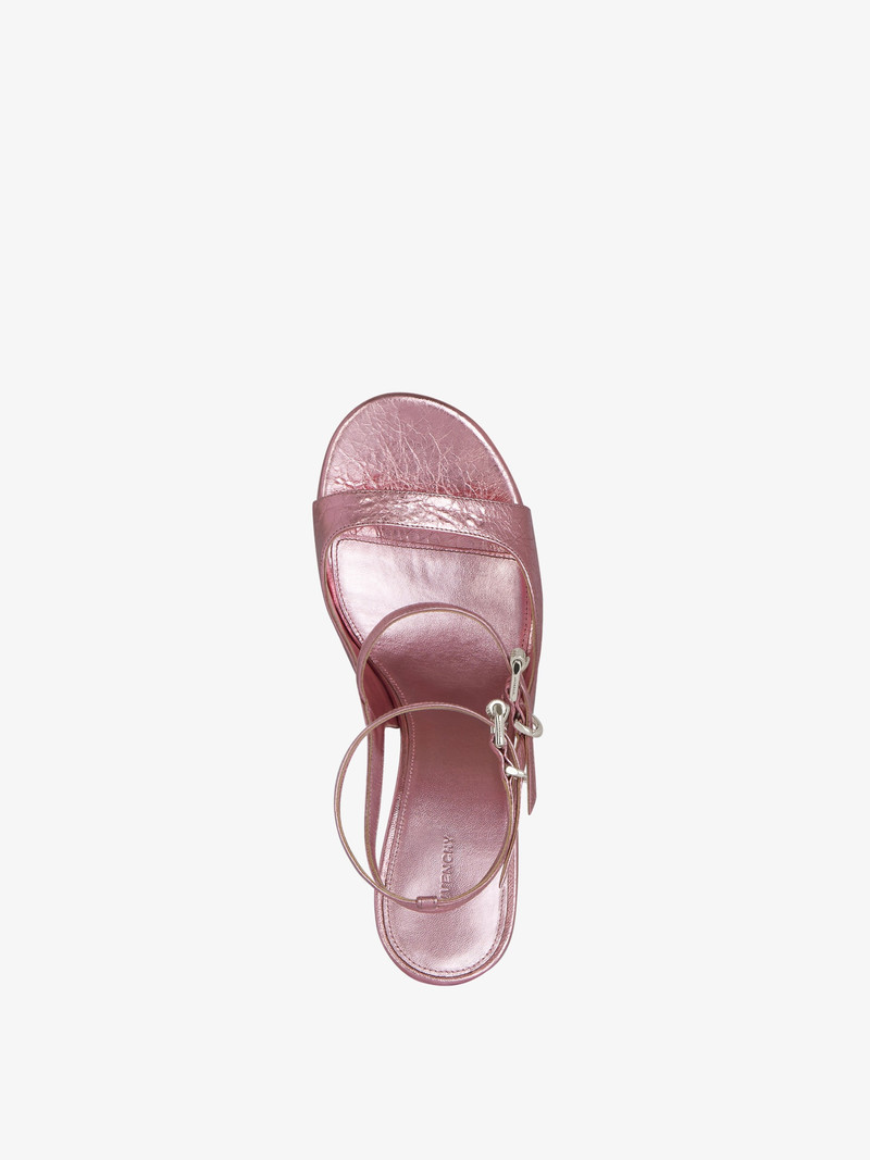 VOYOU PLATFORM SANDALS IN LAMINATED LEATHER 5