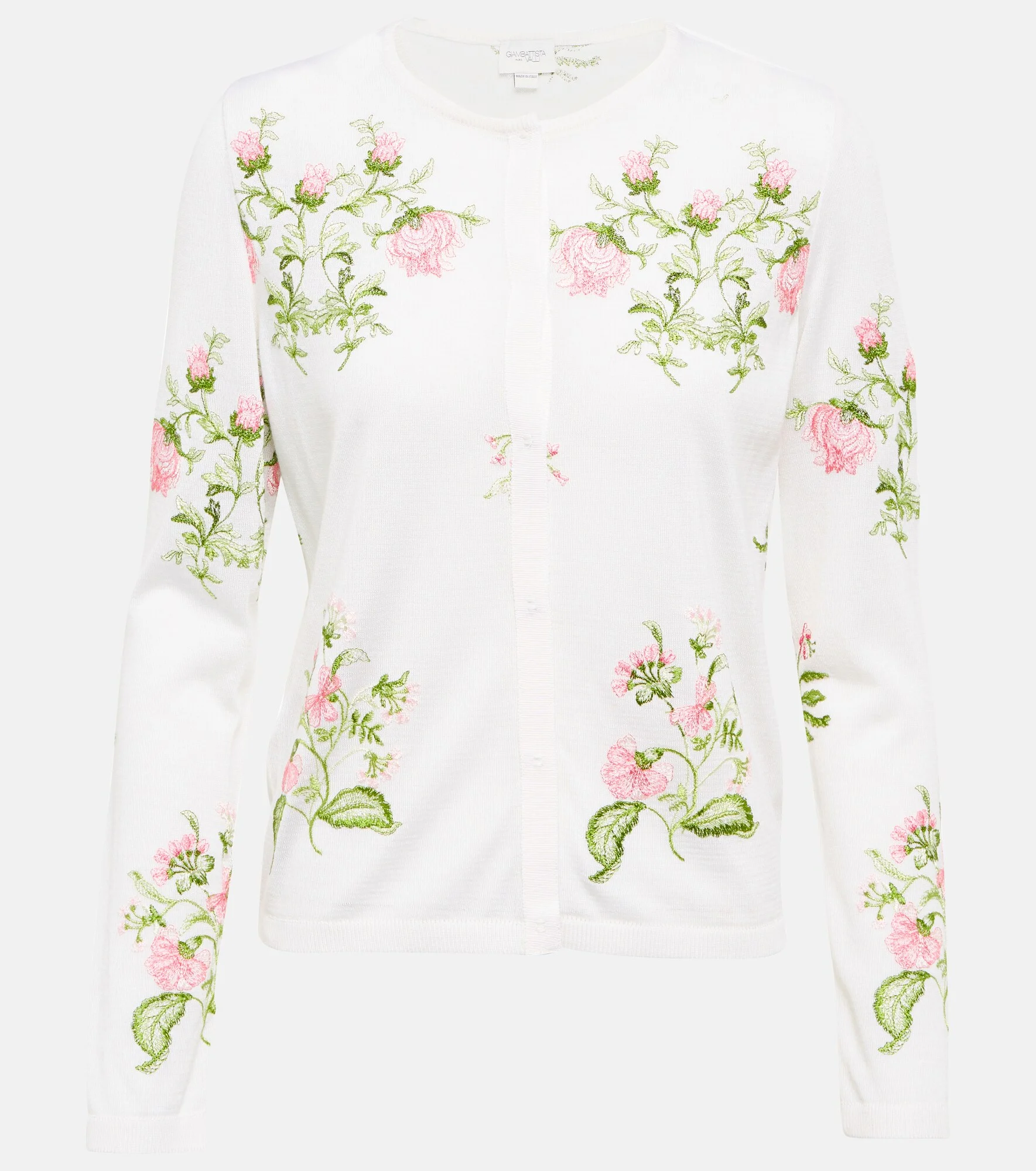 Floral cashmere and silk cardigan - 1