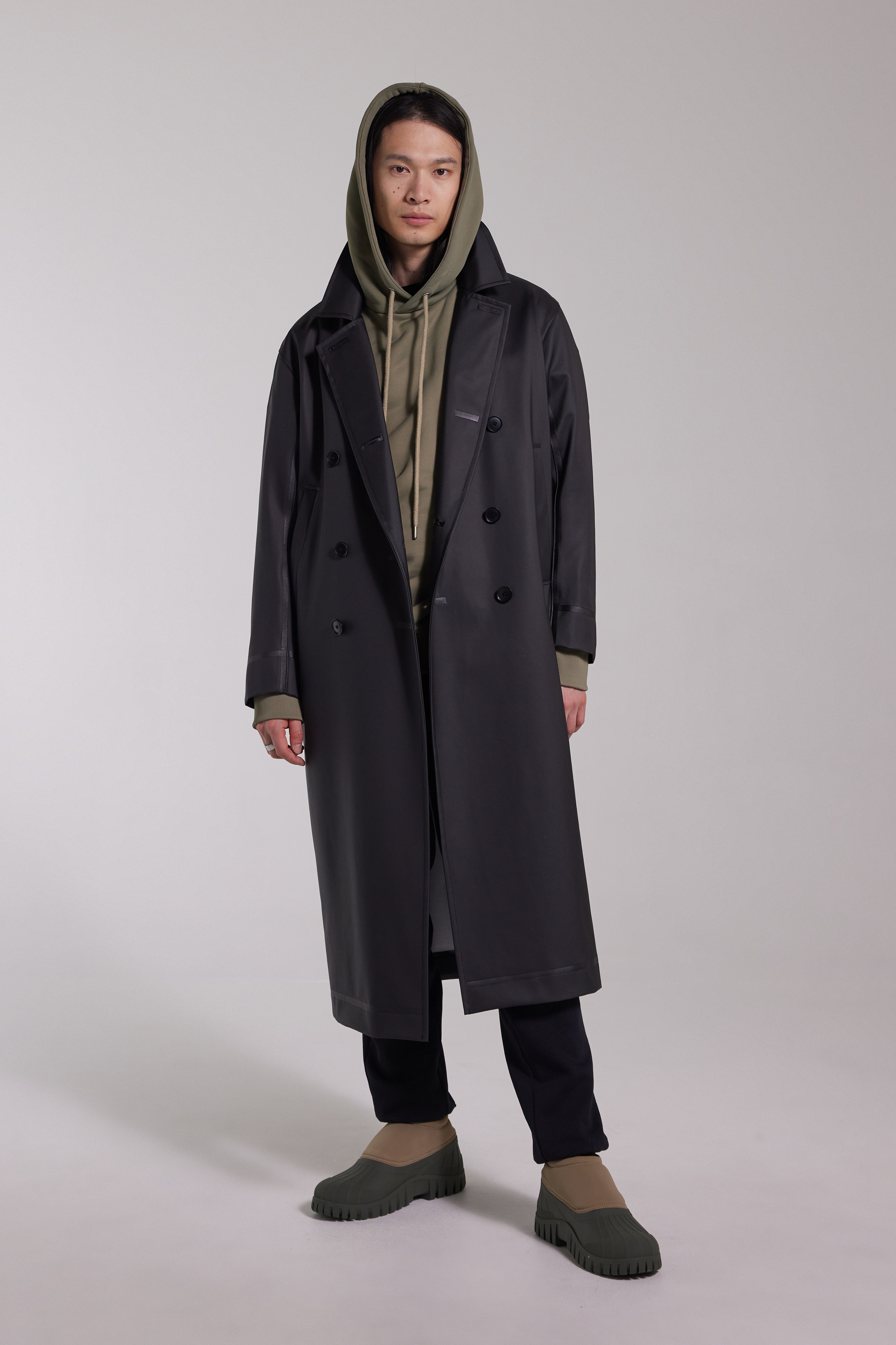 Rosenbad Long Double Breasted Overcoat Black - 4