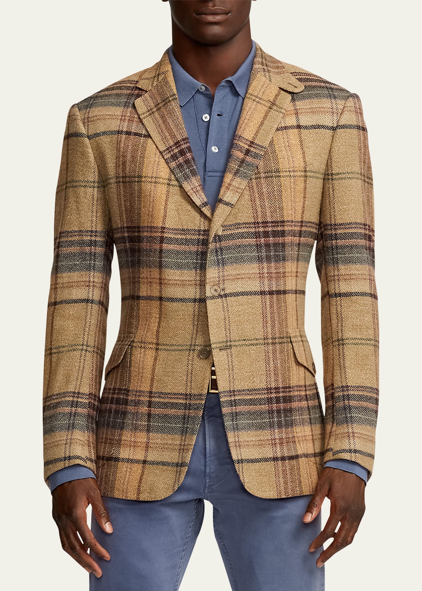Men's Kent Hand-Tailored Plaid Tweed Sport Coat - 4