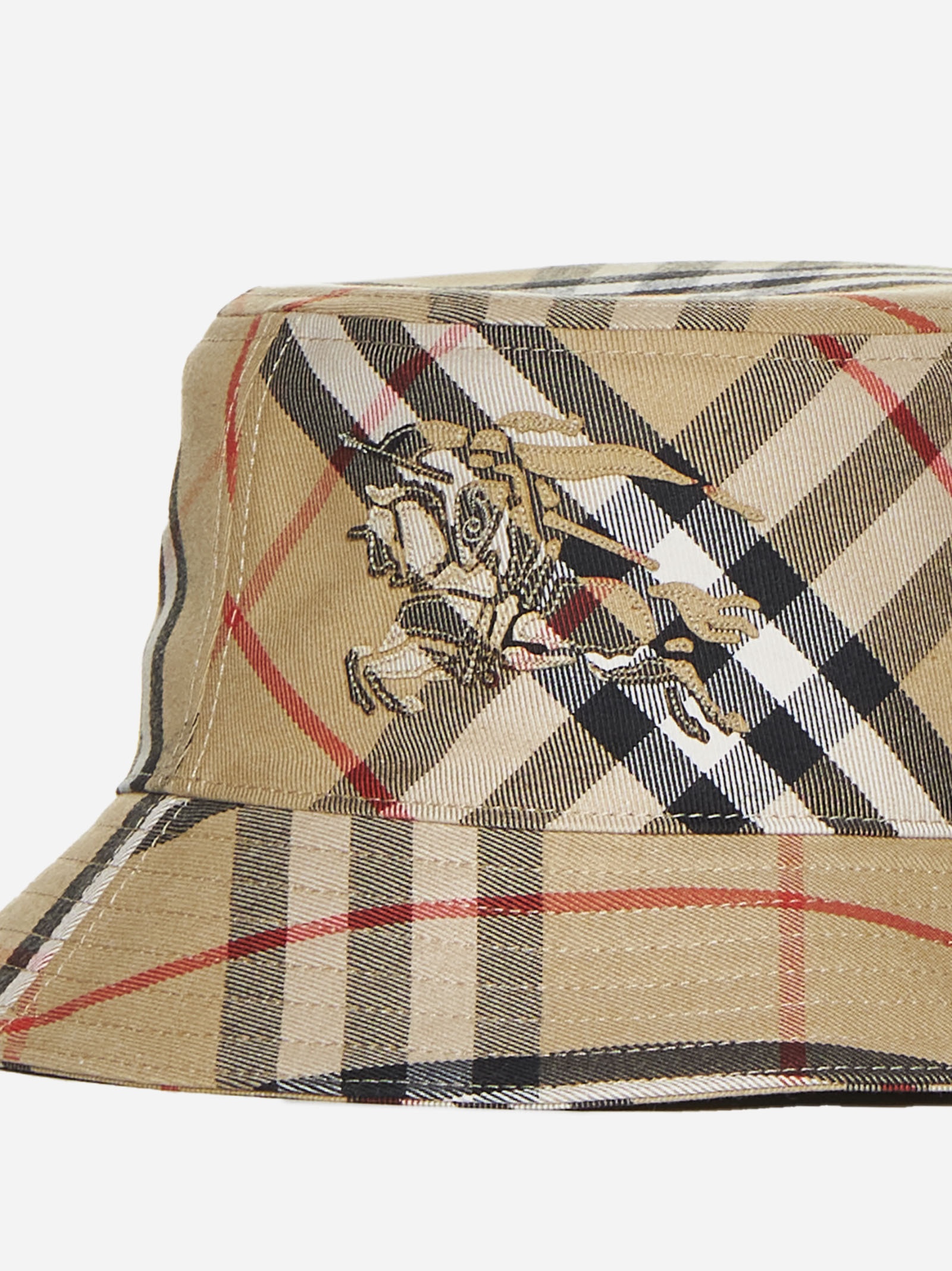 Check cotton-blend bucket hat - 4