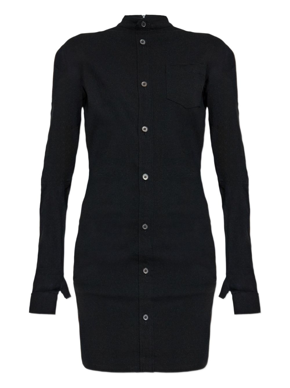 button-front pocket mini dress - 5