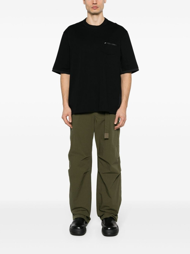 sacai panelled-design T-shirt outlook