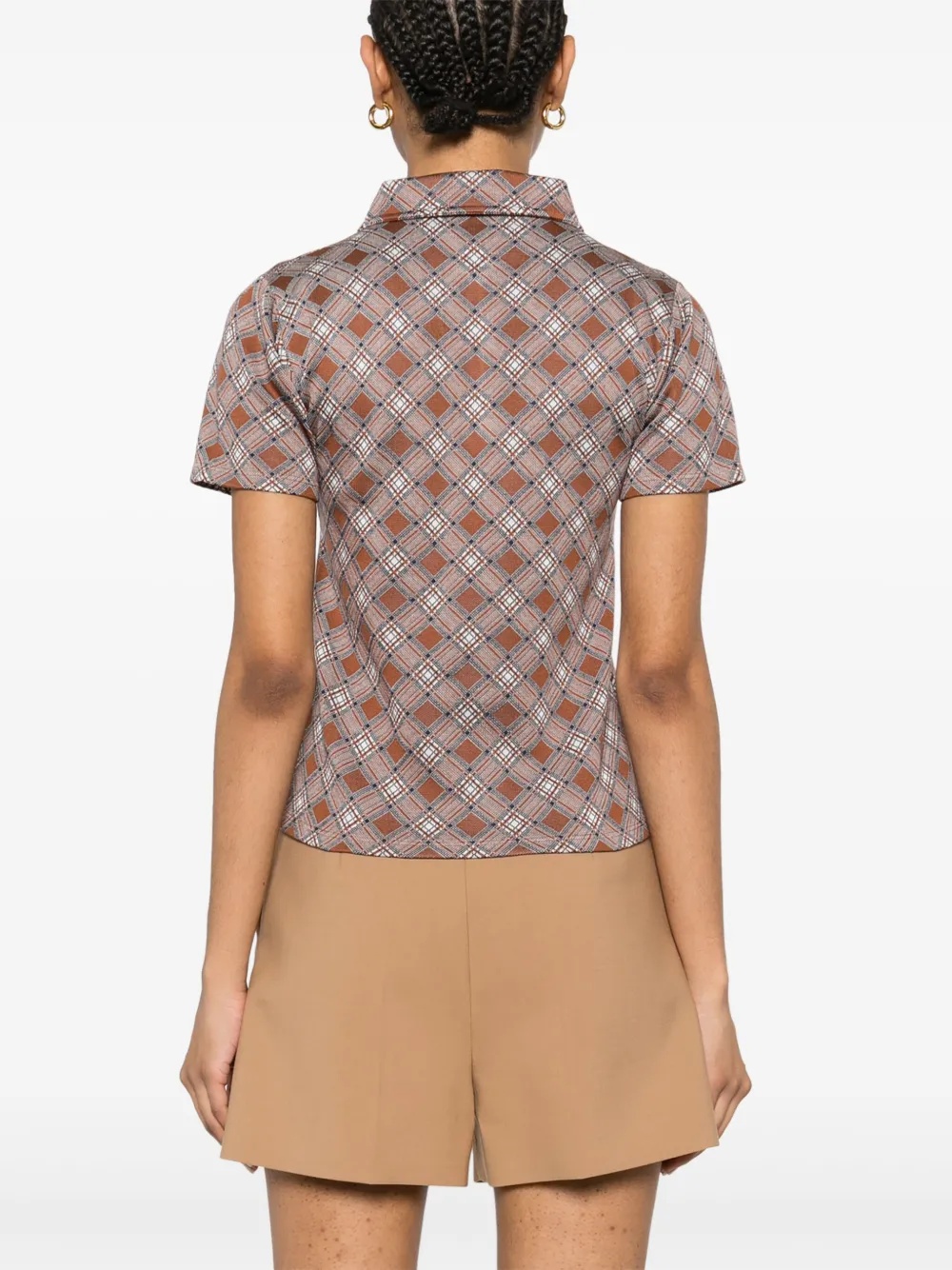 MIU MIU - Women Silk Check Polo Shirt - 3