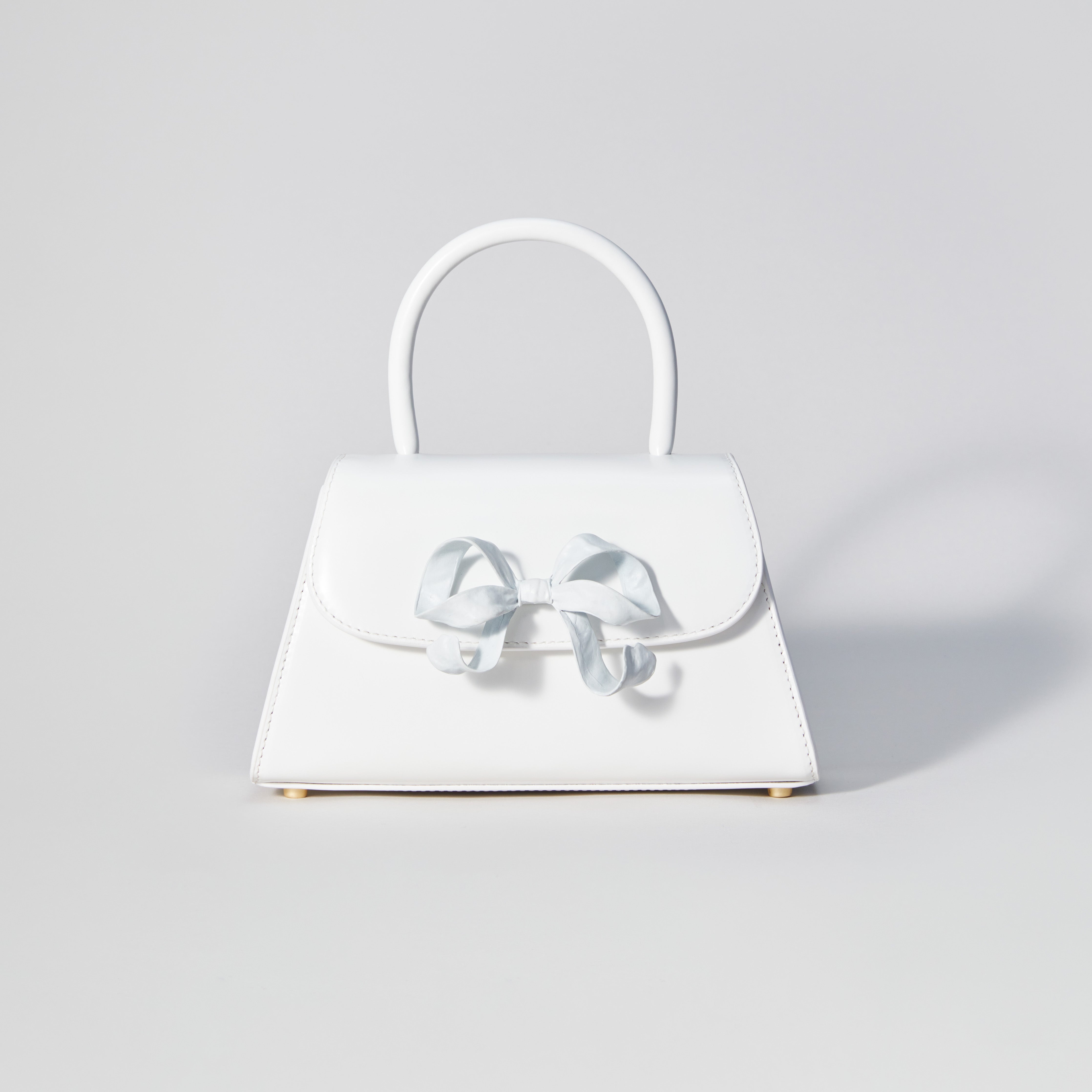 The Bow Mini in White with Enamel - 1