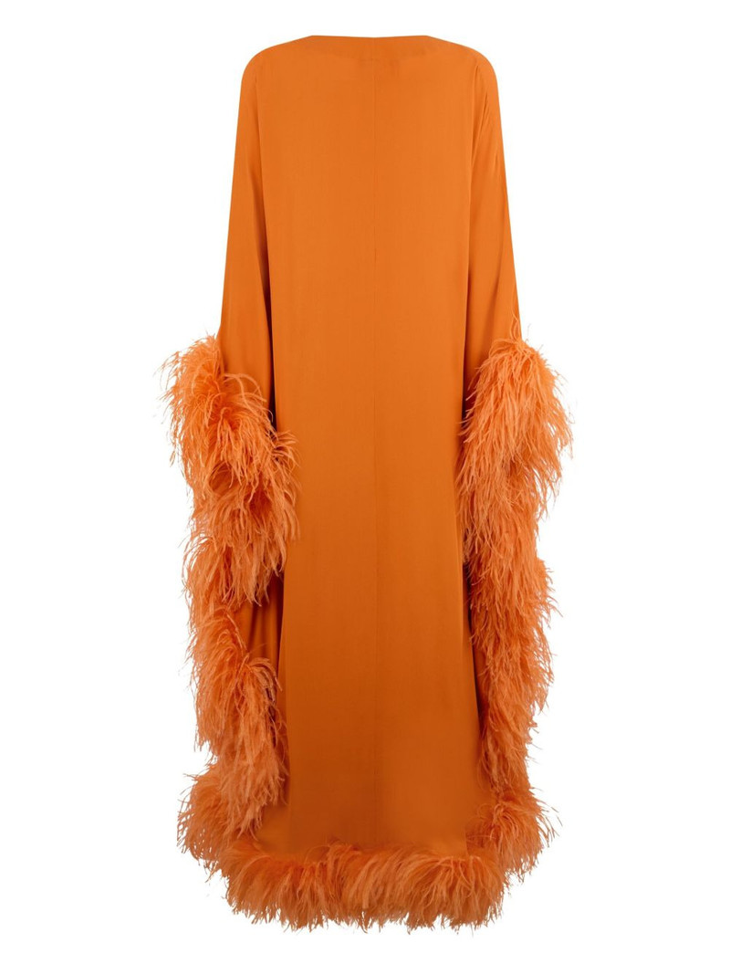 Valentino feather-trim maxi dress outlook