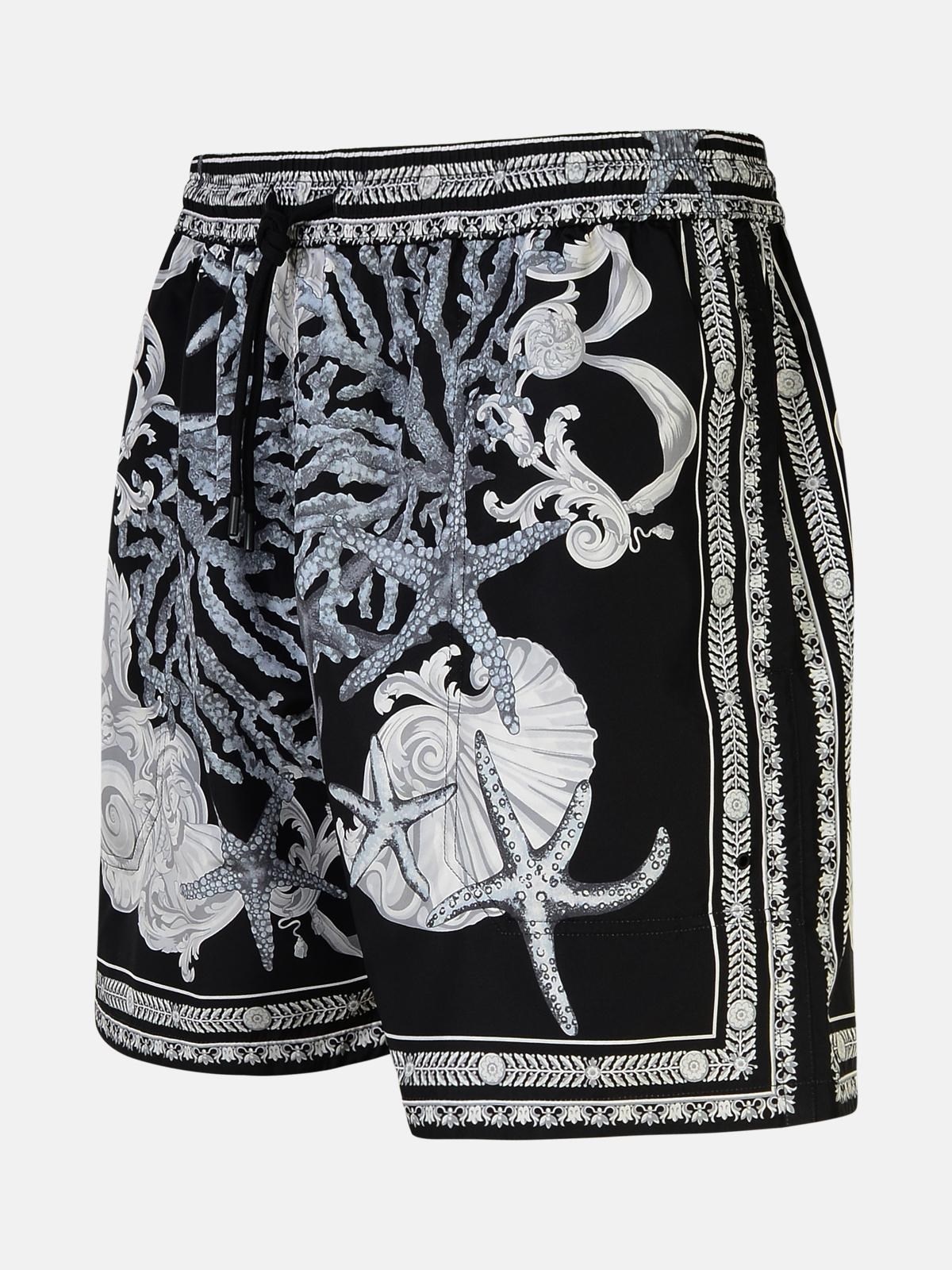 'BAROCCO' BLACK POLYESTER SWIMSUIT - 2