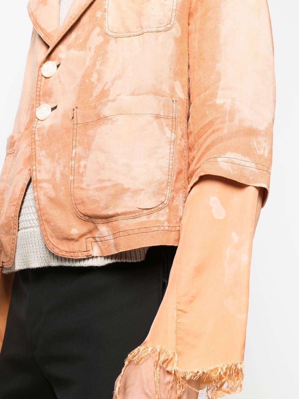 cropped sleeve bleach blazer - 5
