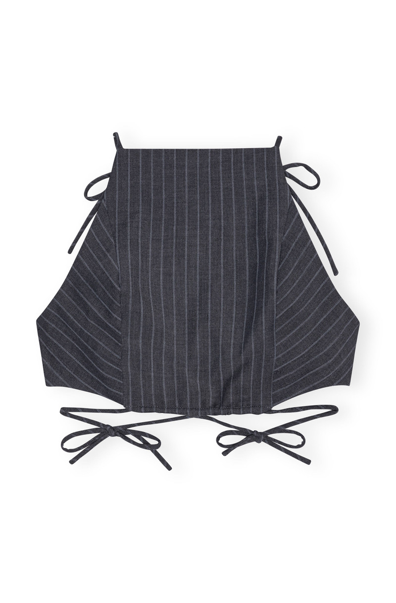 STRETCH STRIPE STRING TOP - 1