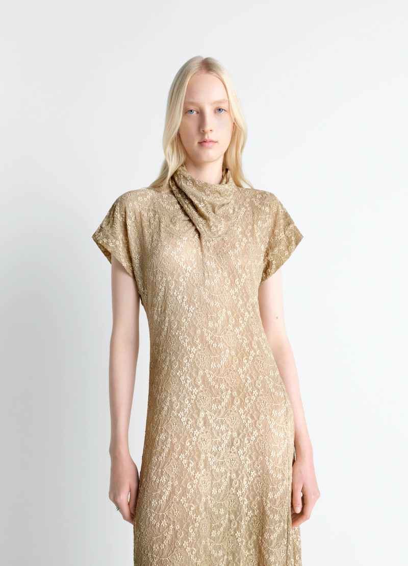 LONG FOULARD DRESS IN GD LACE 3