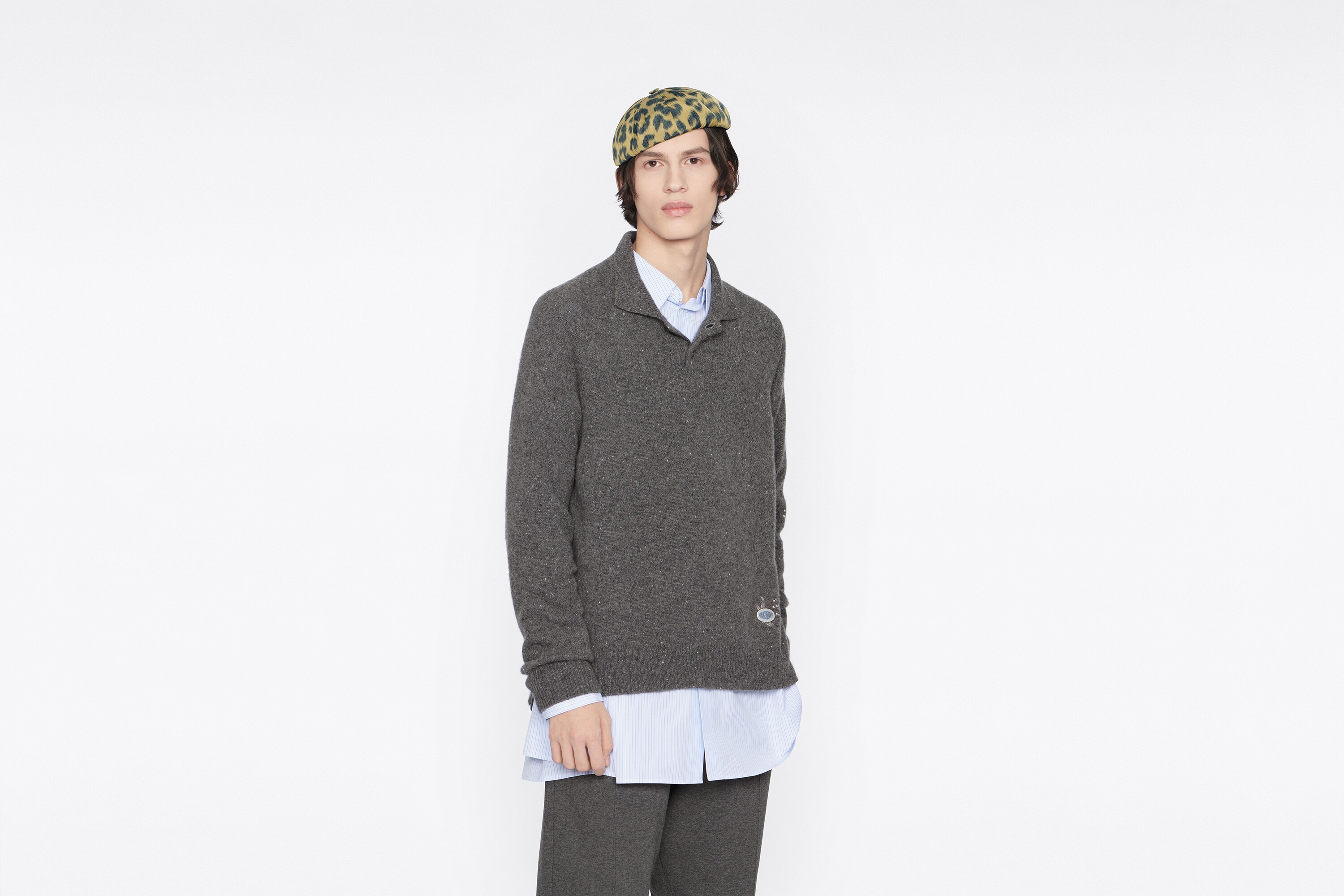 Oversized Long-Sleeved Polo Shirt - 7