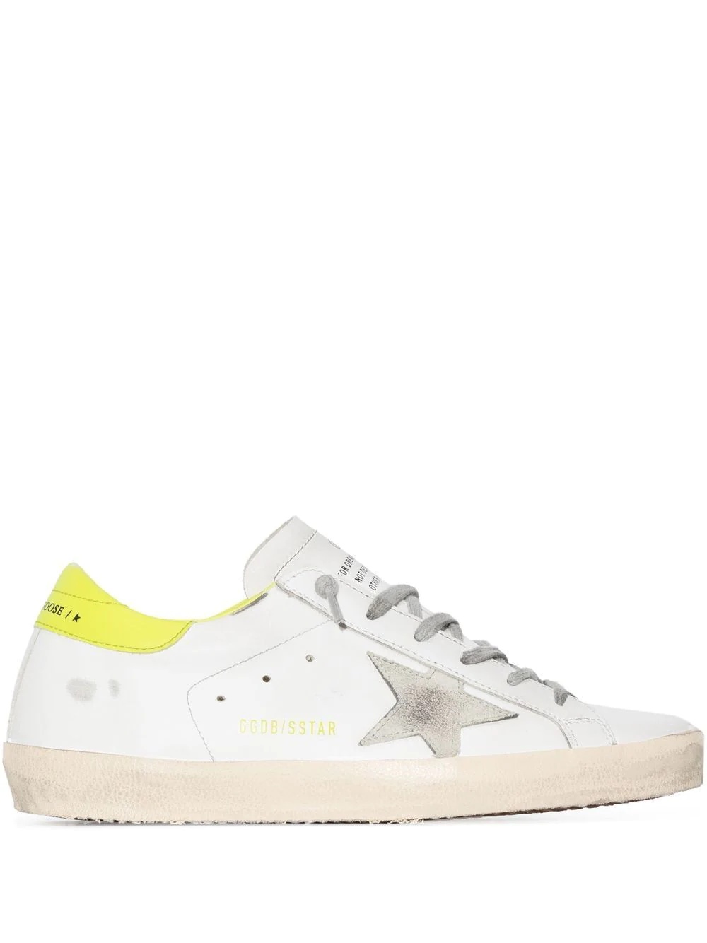 Superstar distressed lace-up trainers - 1