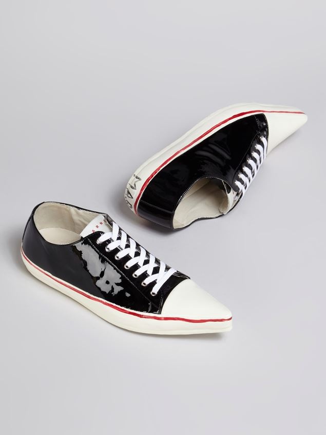 PATENT LEATHER GOOEY LOW-TOP SNEAKER W/MARNI GRAFFITI-STYLE SIGNATURE - 4