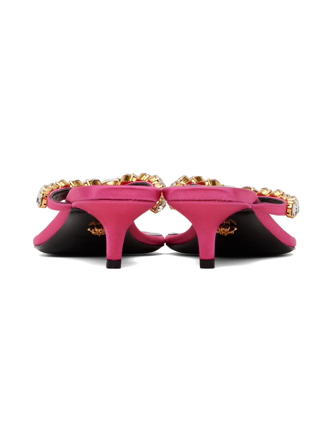 Pink Crystal Heeled Sandals - 2