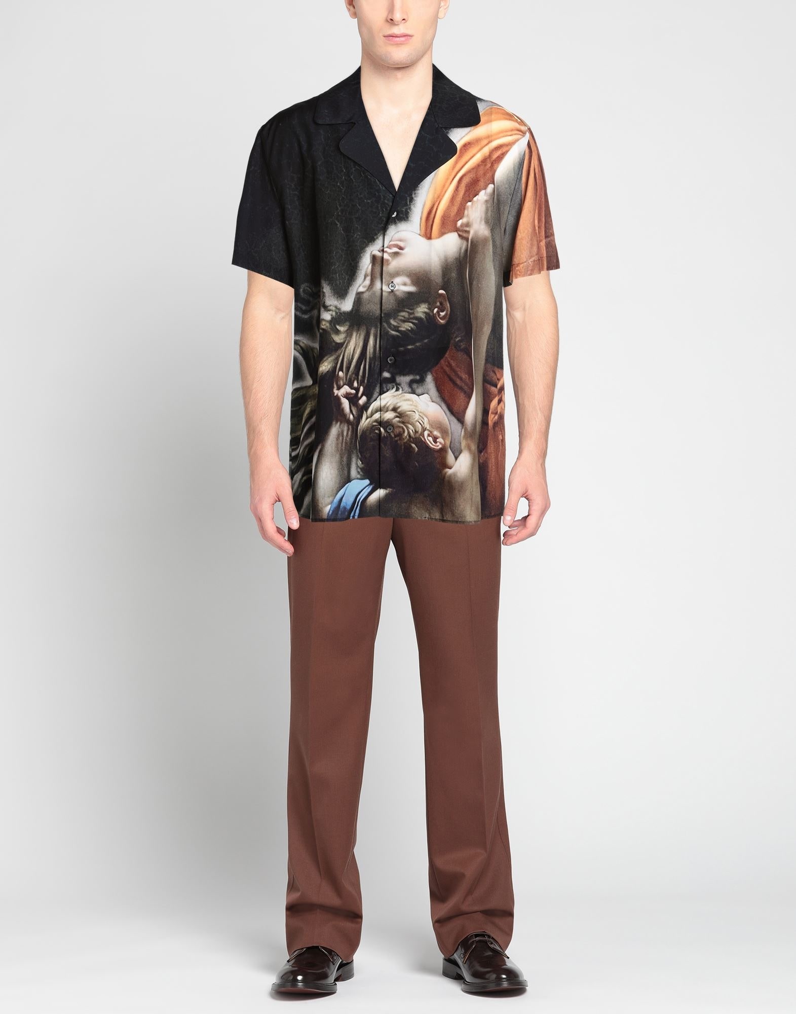 Black Men's Patterned Shirt - 2