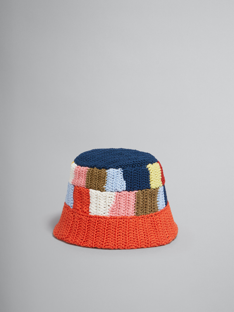 MARNI X NO VACANCY INN - MULTICOLOUR COTTON-KNIT BUCKET HAT 1