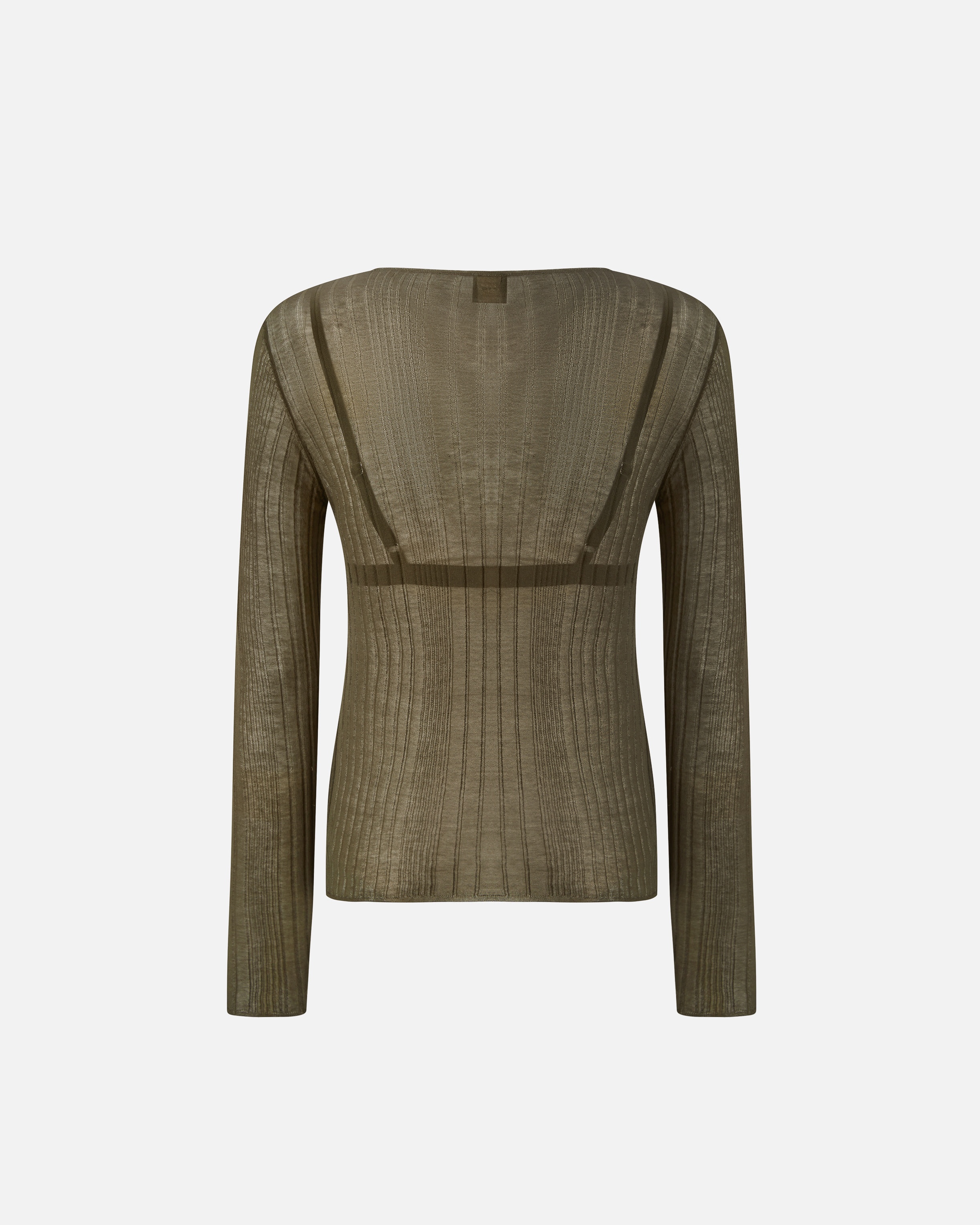 SEMI-TRANSPARENT RIBBED SWEATER - 4