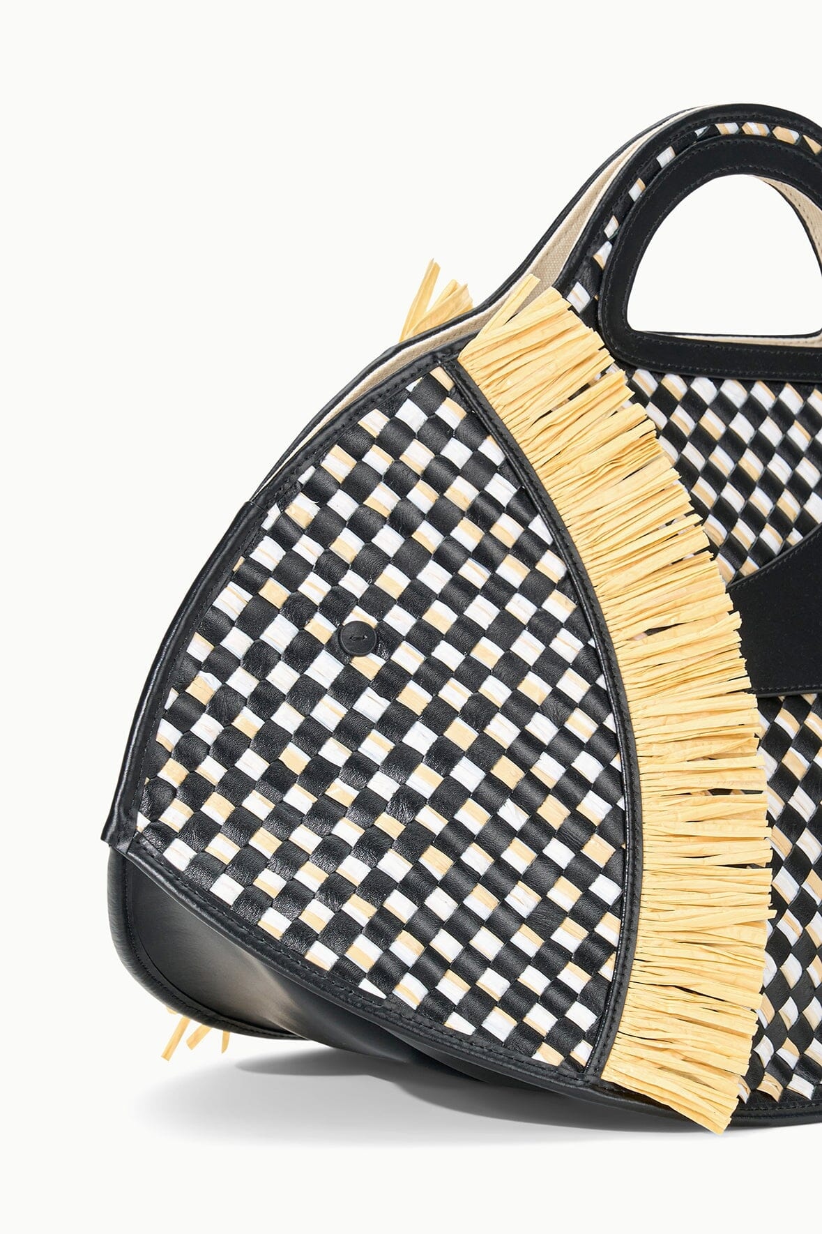 STAUD CLEO FISH BASKET TOTE BLACK/NATURAL - 5