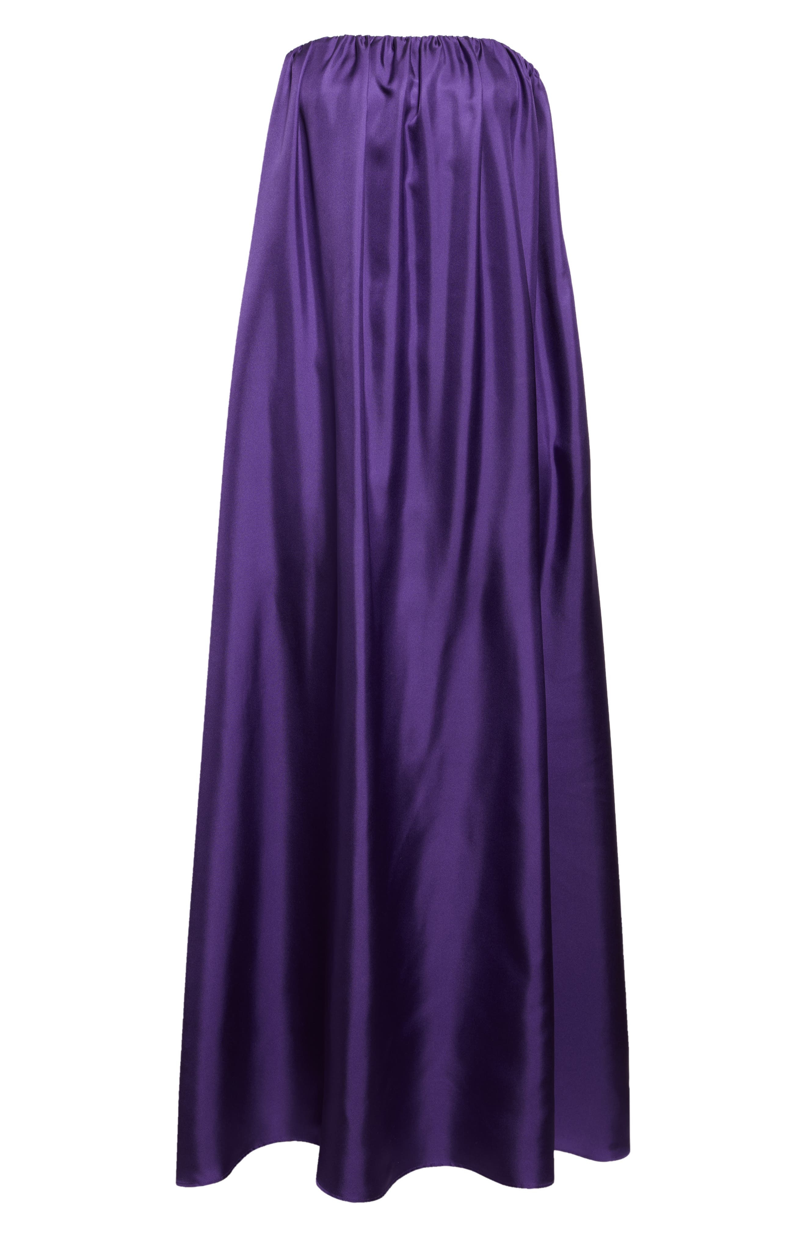 Max Mara Edda Strapless Silk Twill Dress in Purple at Nordstrom - 5