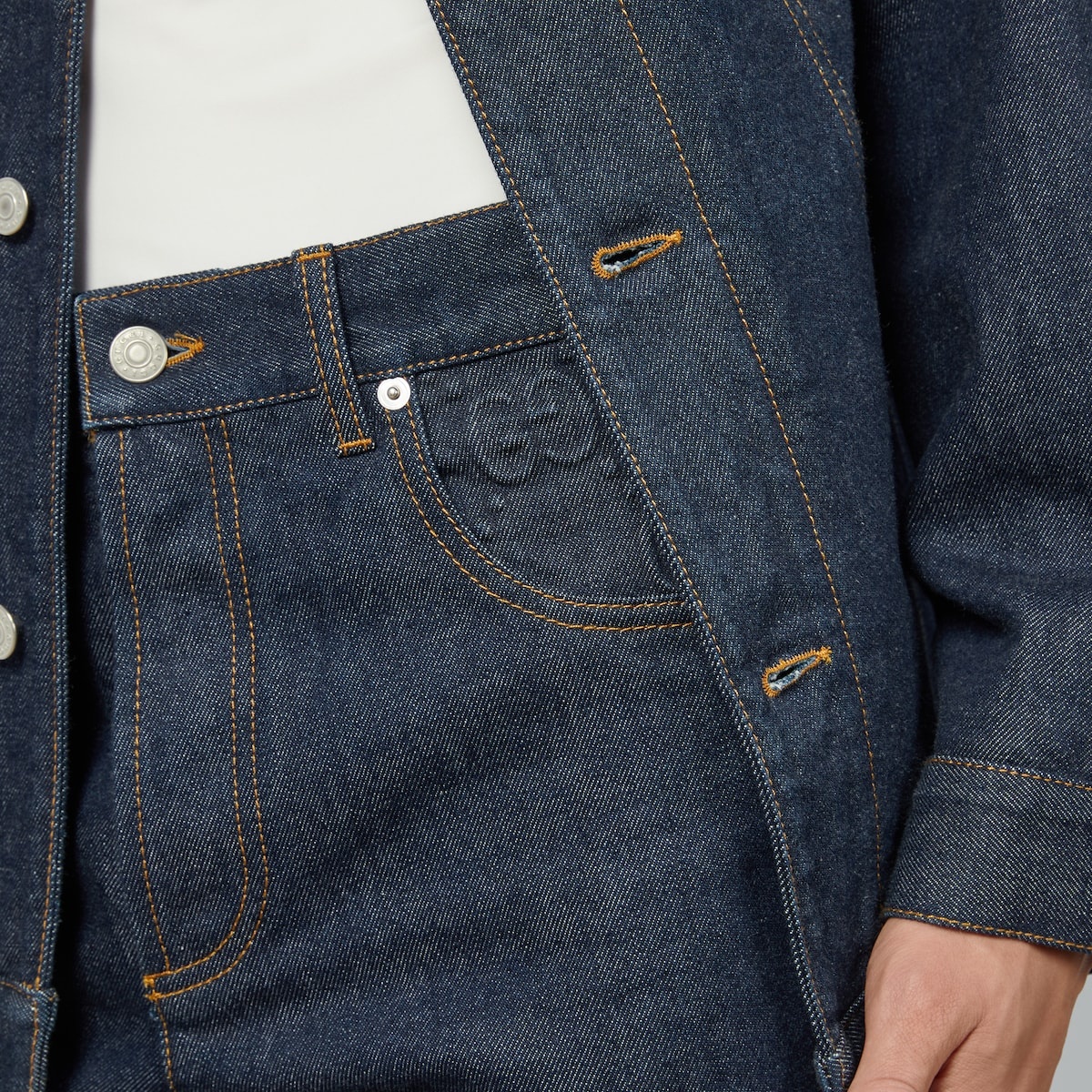 Denim pant with GG embossed detail - 3