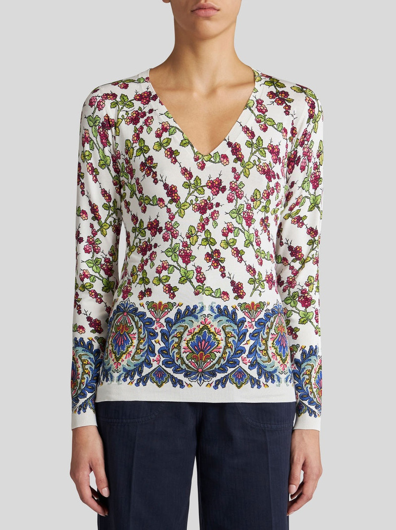 Etro V-NECK PRINTED JUMPER outlook