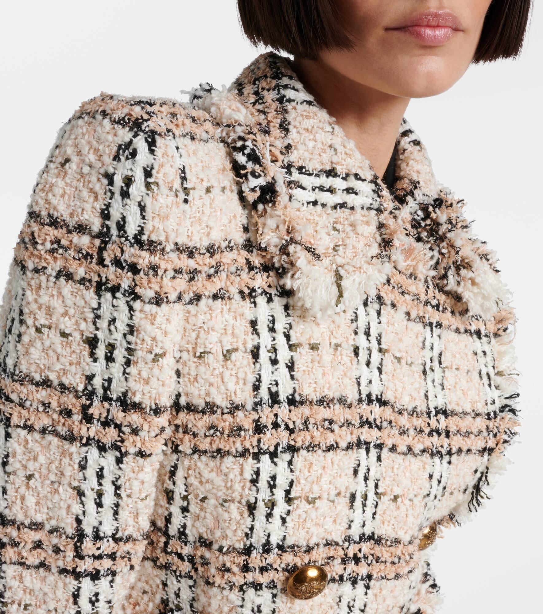 Burberry Check bouclé coat - 4