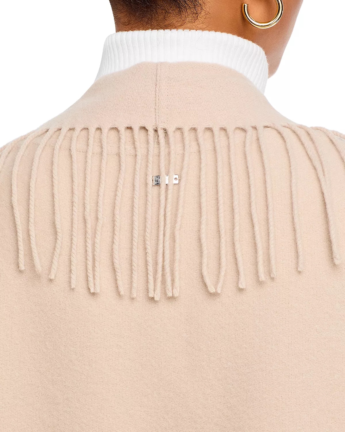 Sleeveless Mixed Media Wool Cashmere Coat - 6