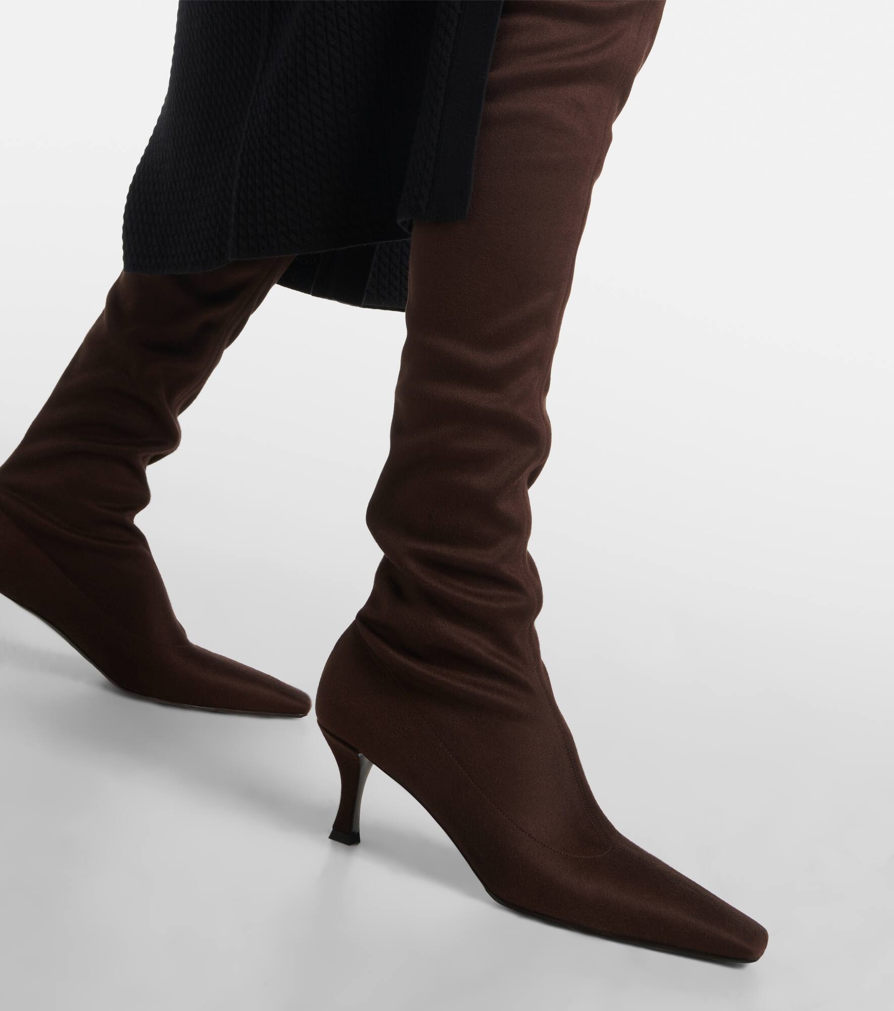 Suede over-the-knee boots - 7