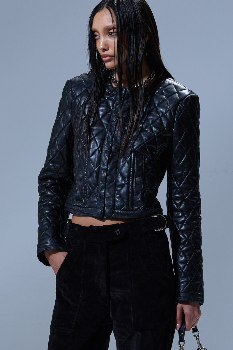 R13 HOOK FRONT LEATHER JACKET outlook