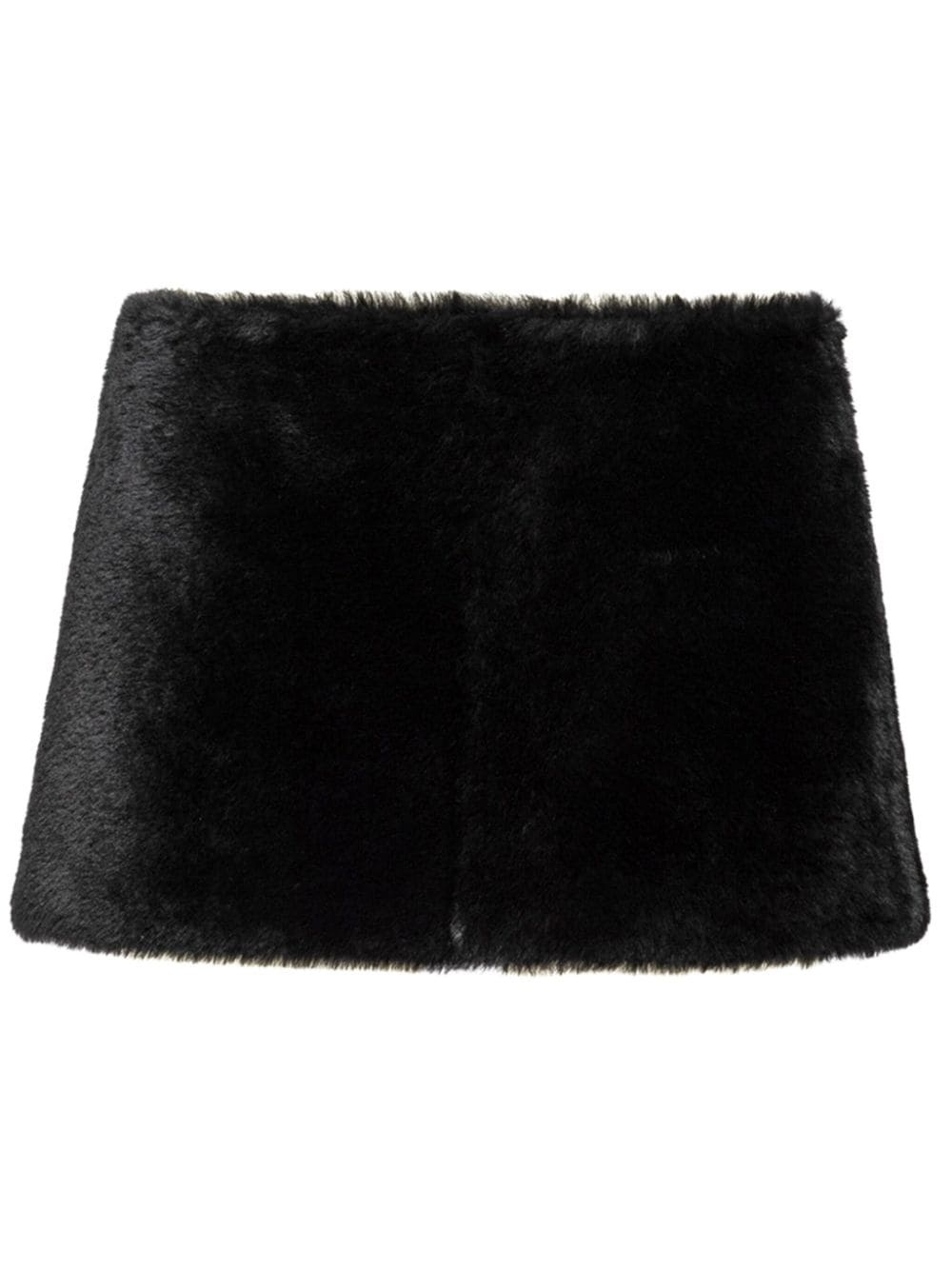 textured shearling mini skirt - 1