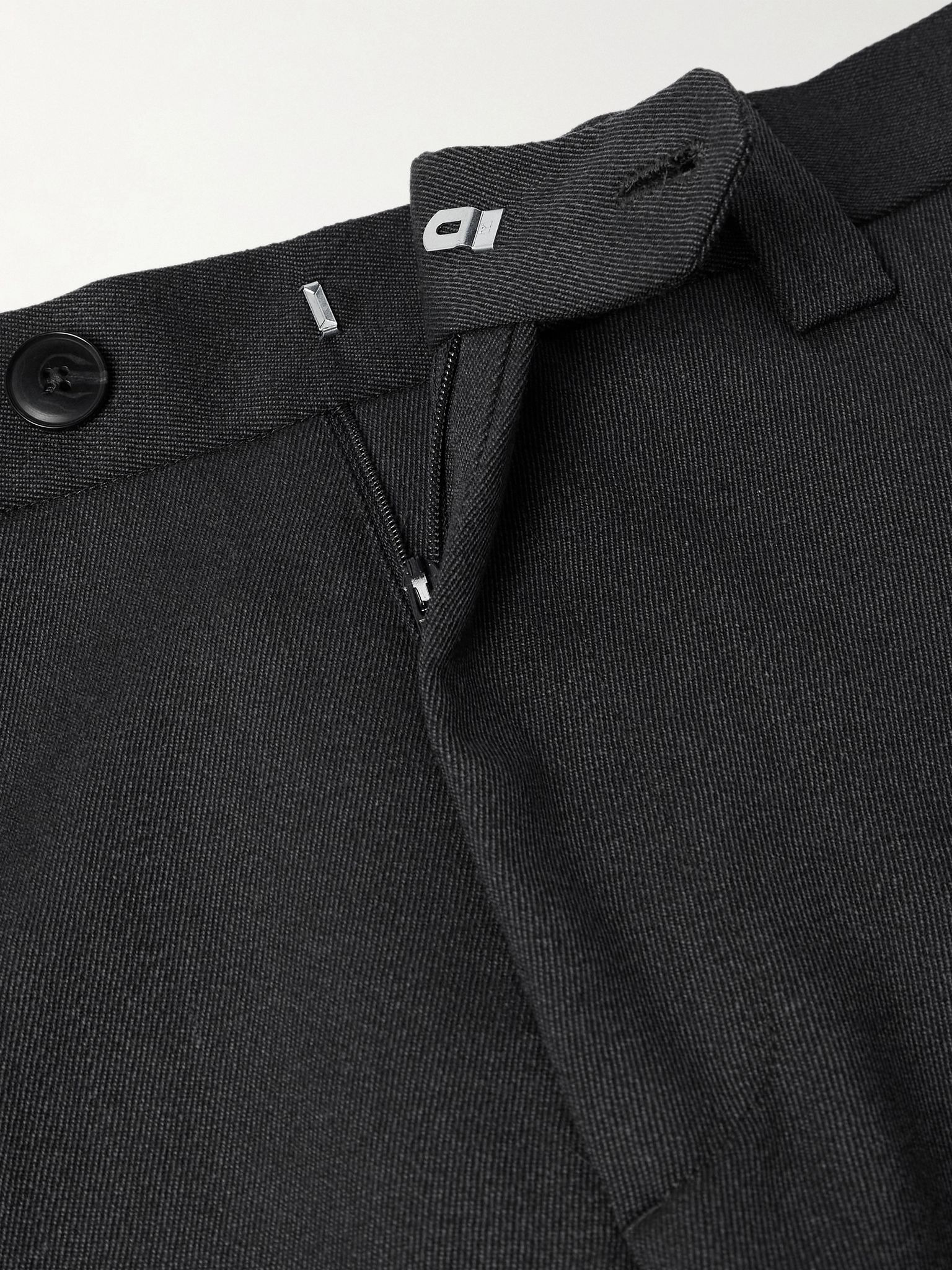 Service Wide-Leg Pleated Virgin Wool-Twill Trousers Gray - 6