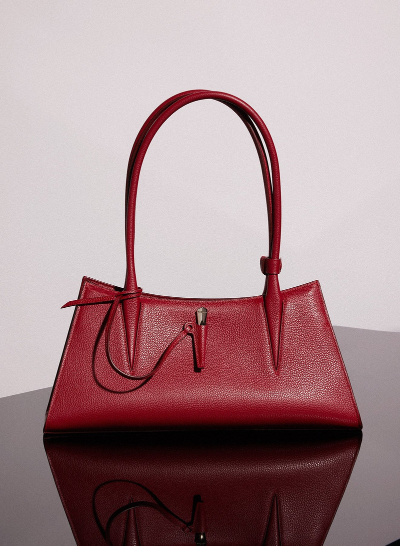 MUGLER red grained leather fang bag outlook