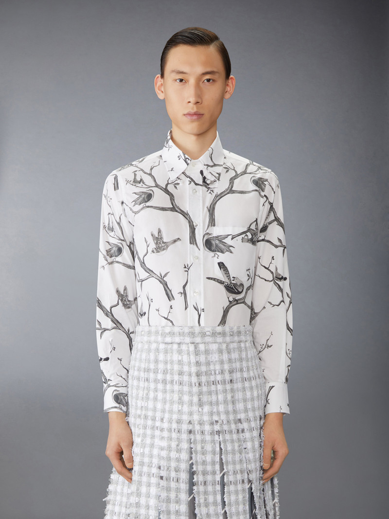 Thom Browne POPLIN BIRD TOILE PRINTED SHIRT outlook