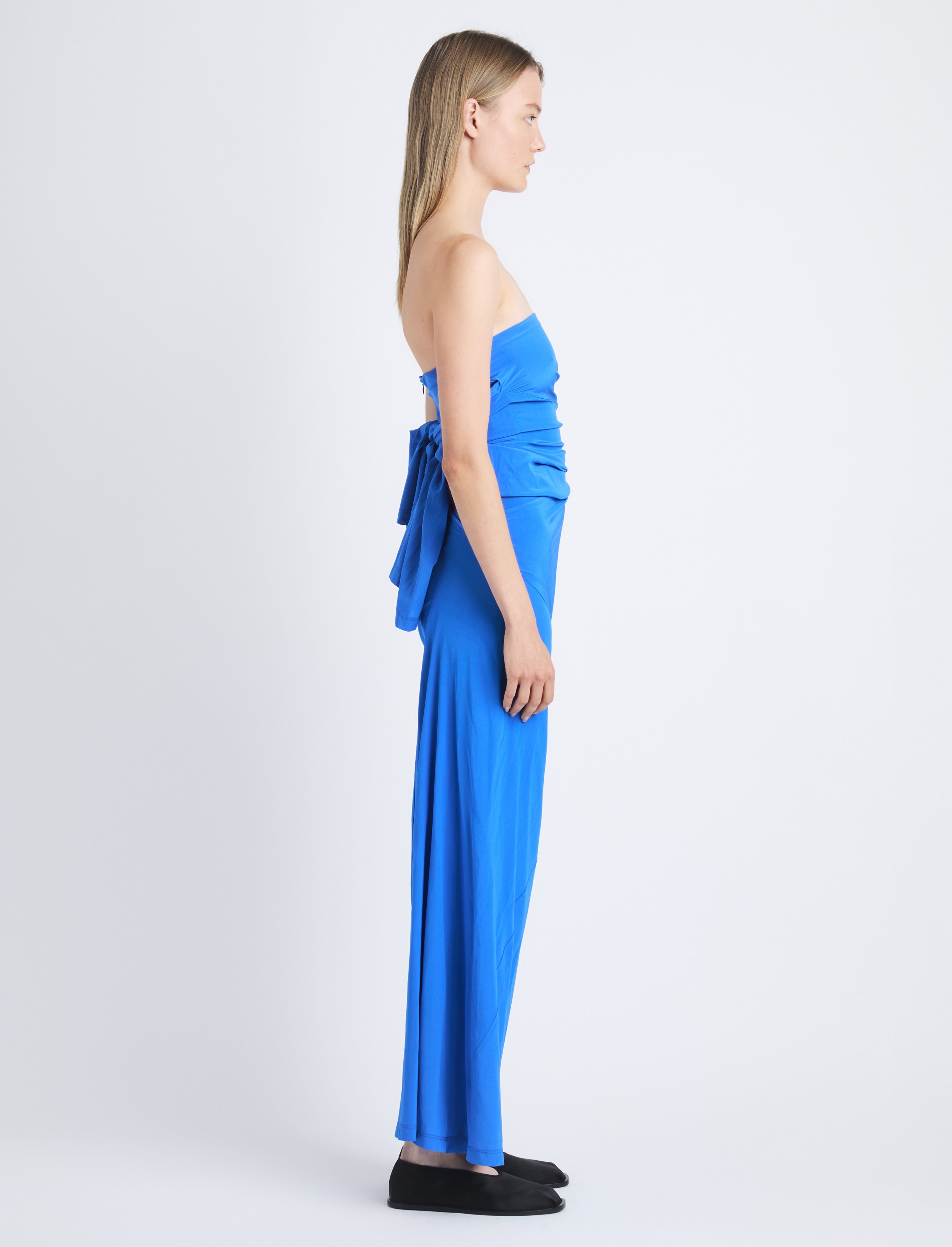 Odette Strapless Dress in Silk Viscose - 3