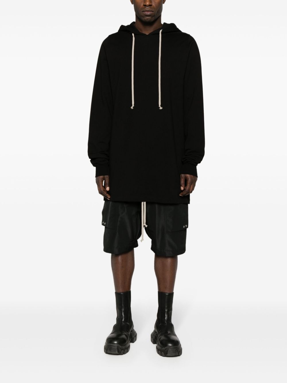 mid-length organic-cotton hoodie - 2