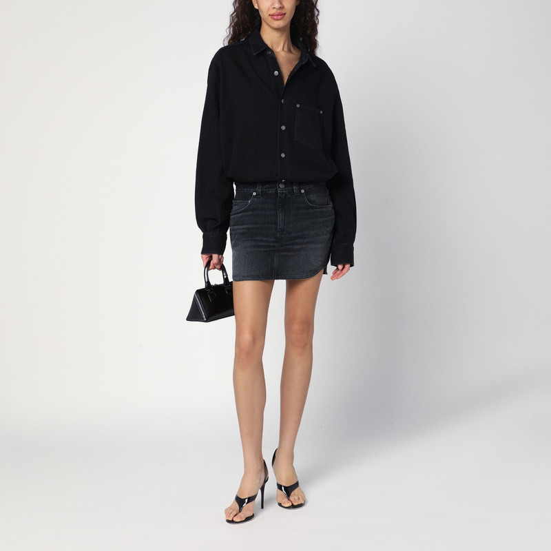 HAIKURE Washed black Tamu mini dress in denim outlook