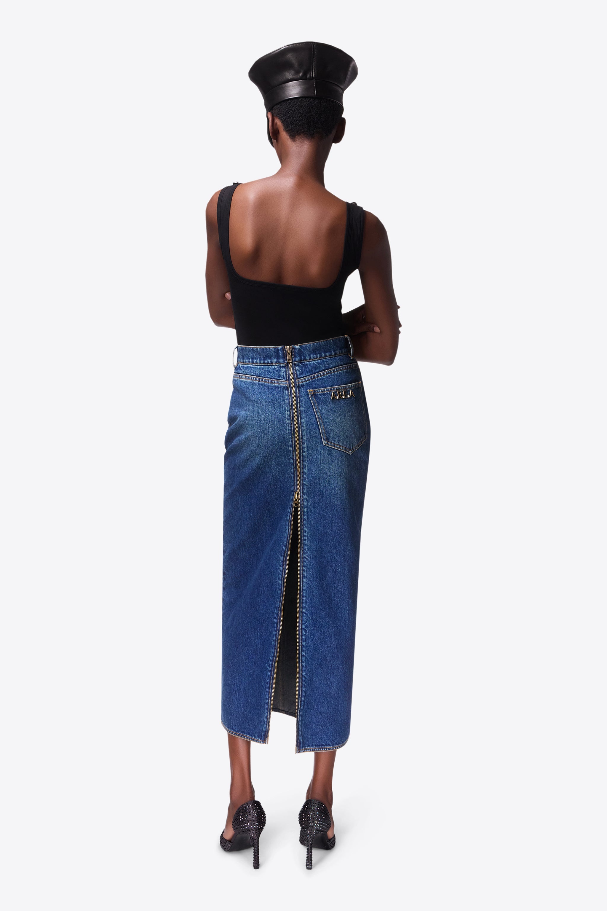 ZIP SLIT MIDI SKIRT - 8