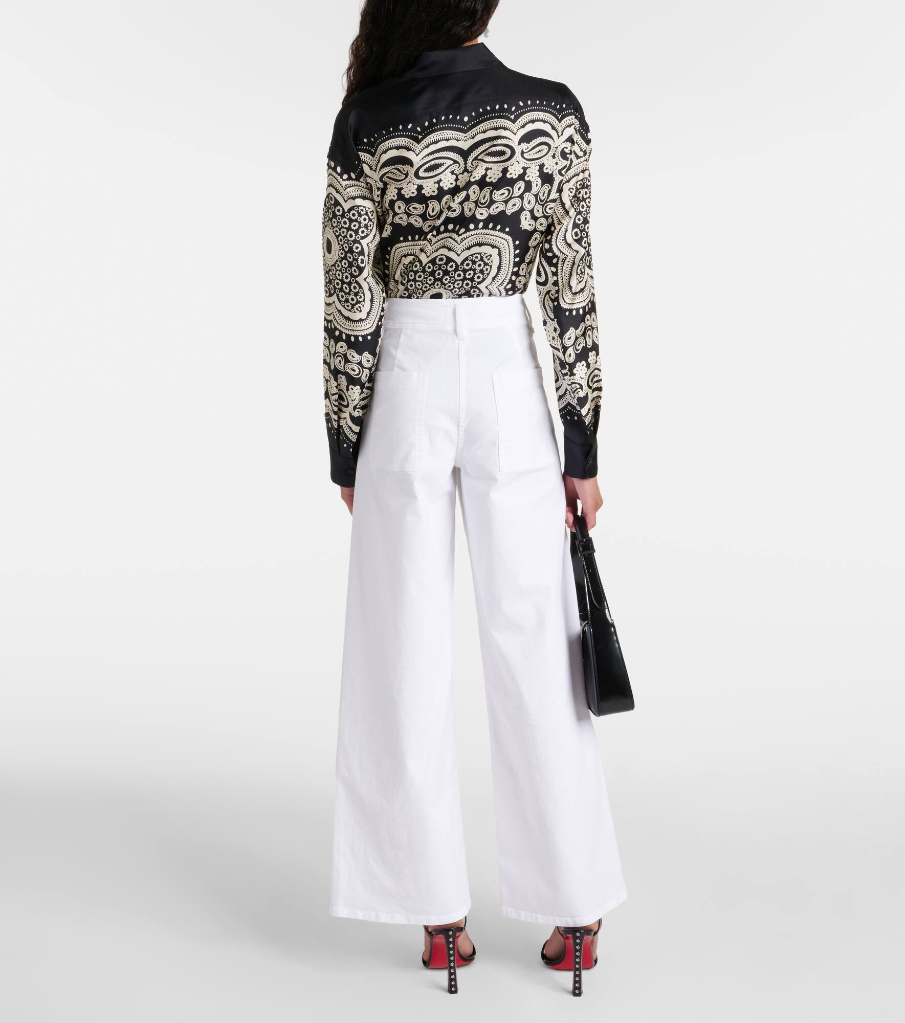 Megan cotton twill wide-leg pants - 3