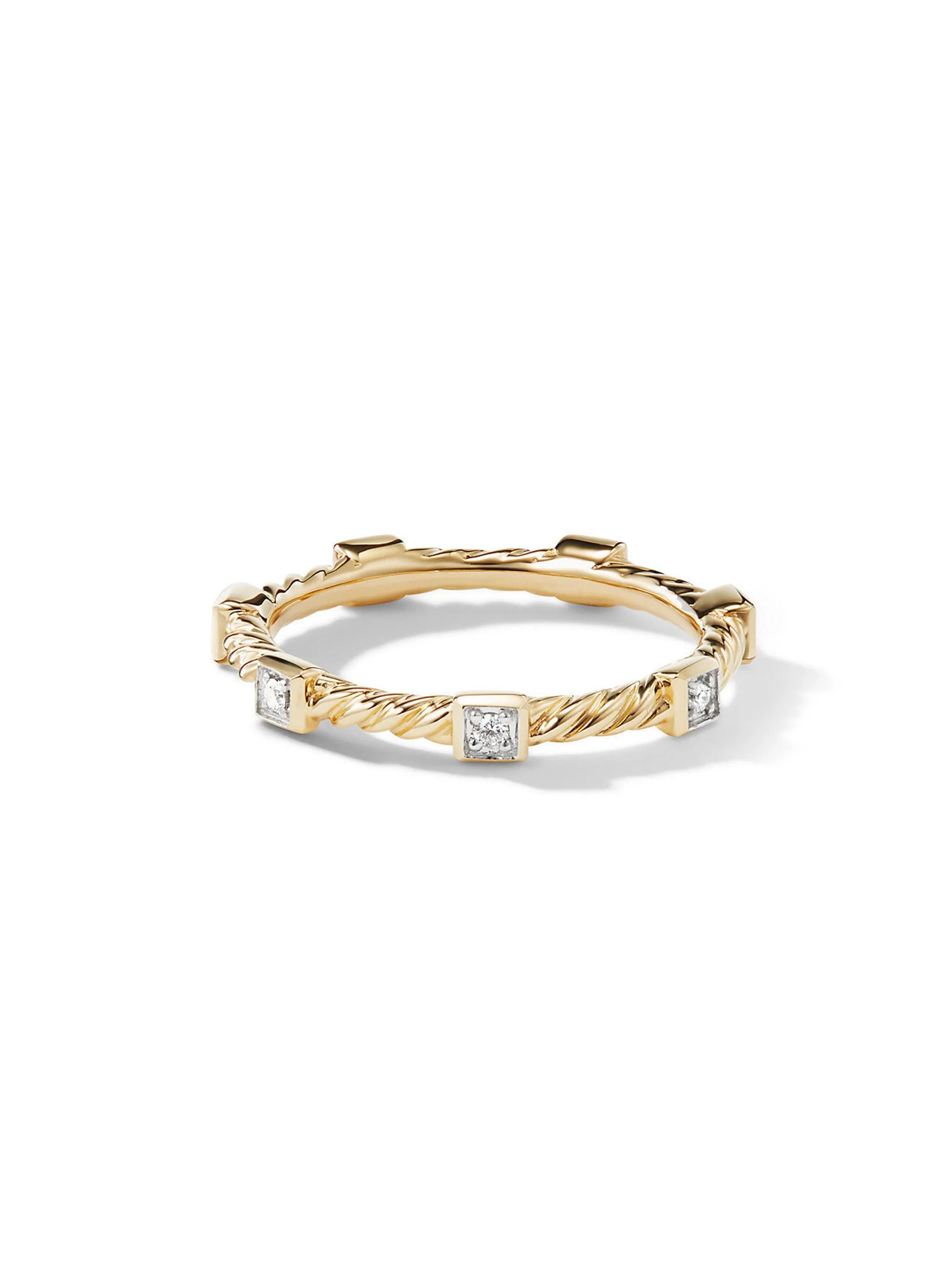 Women's Cable Collectibles Stations Stack Ring in 18K Yellow Gold - Gold - 1