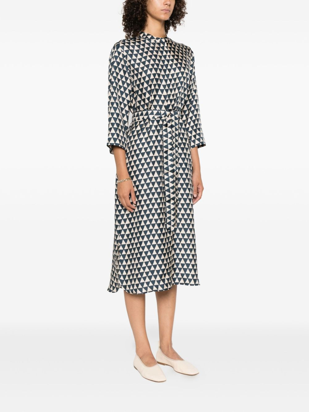 triangle-print belted dress - 3