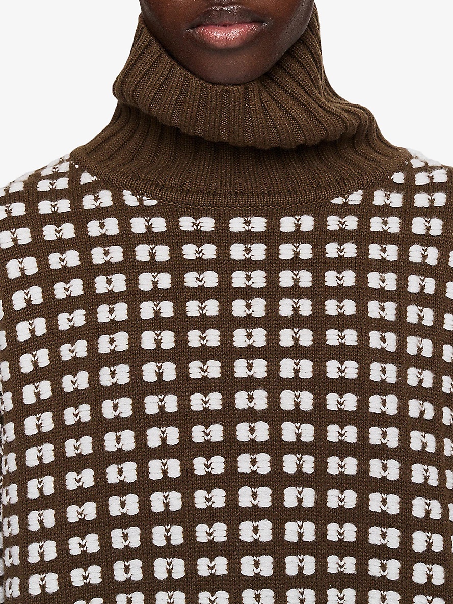 Checked waffle-knit merino-wool jumper - 5