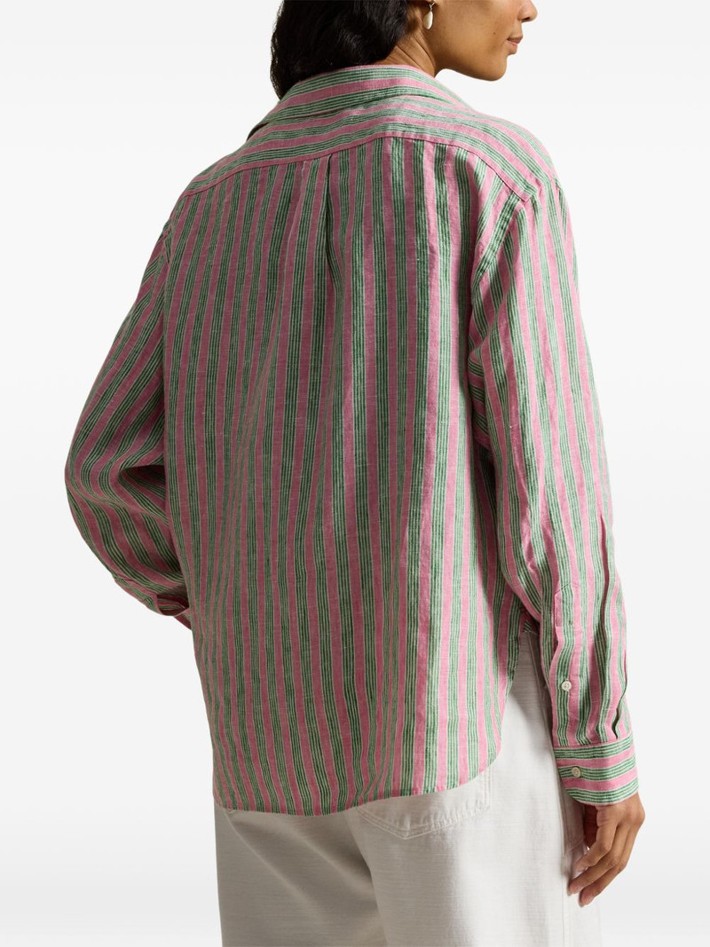 striped logo-embroidered shirt 4