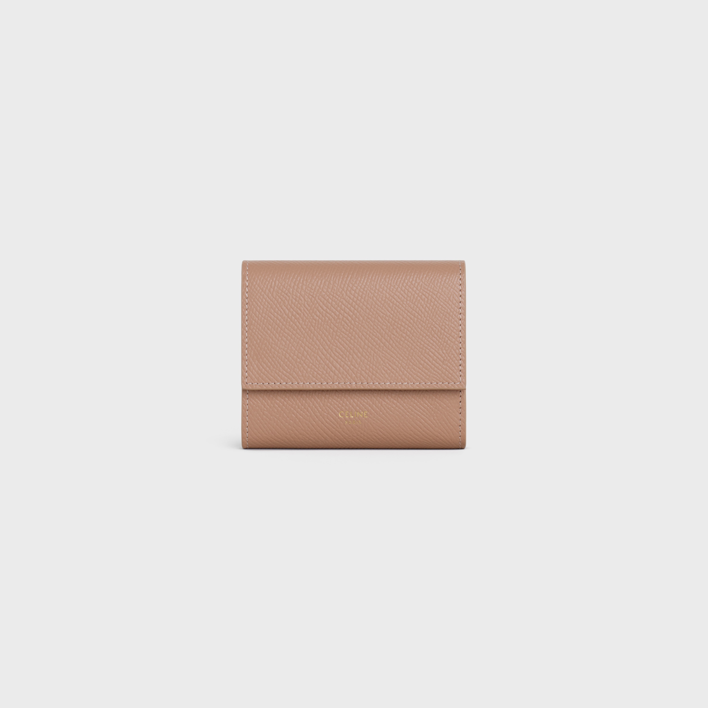 SMALL TRIFOLD WALLET IN GRAINED CALFSKIN - 1