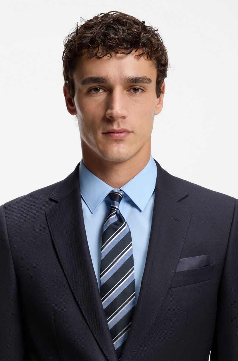 TWO-PIECE SLIM-FIT SUIT IN PATTERNED VIRGIN WOOL 4