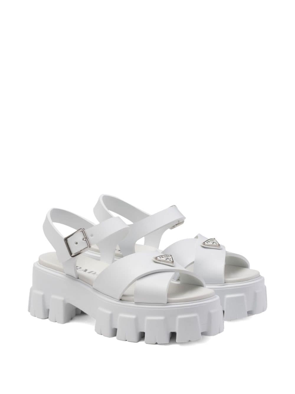 triangle-logo platform sandals - 2